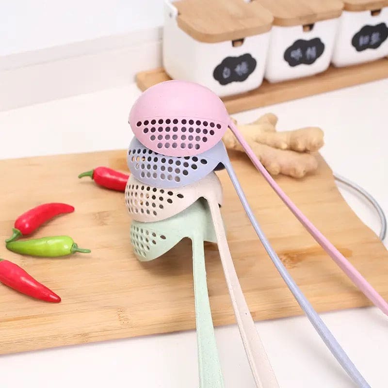 2 in 1 Soup Spoon Ladle, Long Handle Kitchen Strainer, Creative Multifunctional Soup Spoon & Colander, Wheat Kitchen Straw Soup Slotted Spoon, Plastic Spoon Filter Strainer, Household Kitchen Table wear Accessories 2 in 1 Soup Spoon Ladle, Long Handle Kitchen Strainer, Creative Multifunctional Soup Spoon & Colander, Wheat Kitchen Straw Soup Slotted Spoon, Plastic Spoon Filter Strainer, Household Kitchen Table wear Accessories